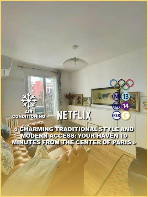Air Conditioning - Metro 14 - Charming Traditional Style And Modern Access 10 Mn Away From Center Of Paris Clichy Esterno foto